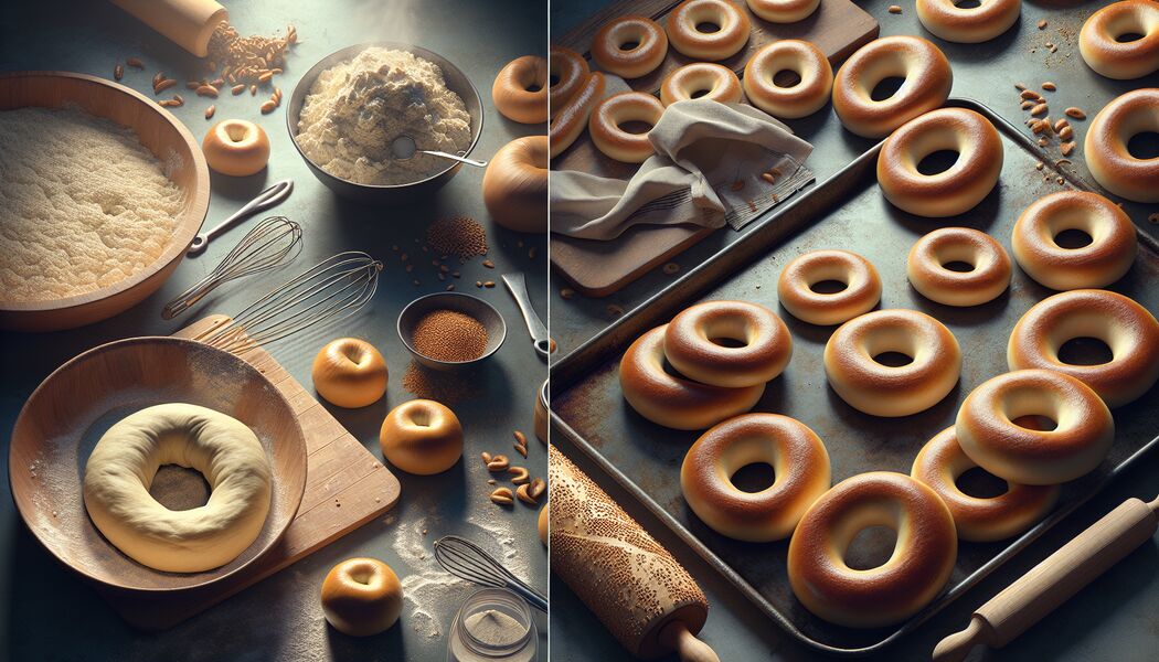 Bagels im Wasserbad blanchieren   - Bagel selber machen » Einfaches Rezept für zuhause